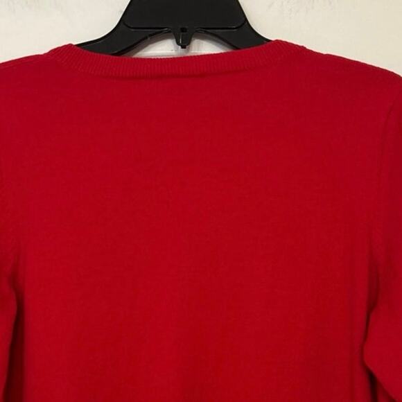 Talbots Pima Cotton Blend Red Cardigan Sweater 3/4 Sleeve Size X Preppy Academia - Picture 7 of 13